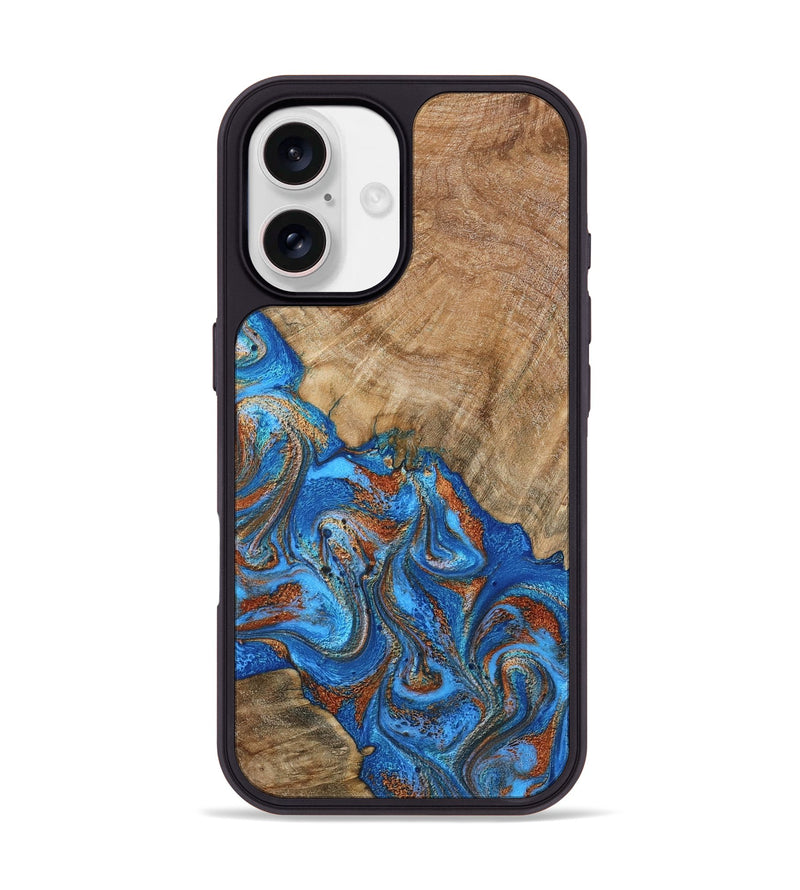iPhone 17 Wood Phone Case - Cristin (Teal & Gold, 798670)