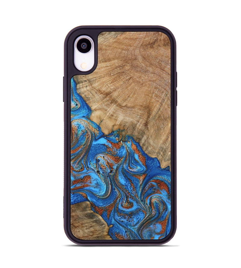 iPhone Xr Wood Phone Case - Cristin (Teal & Gold, 798670)