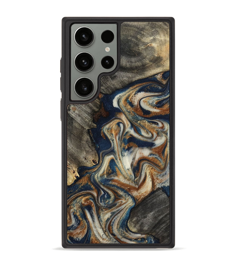 Galaxy S23 Ultra Wood Phone Case - Walter (Teal & Gold, 798672)