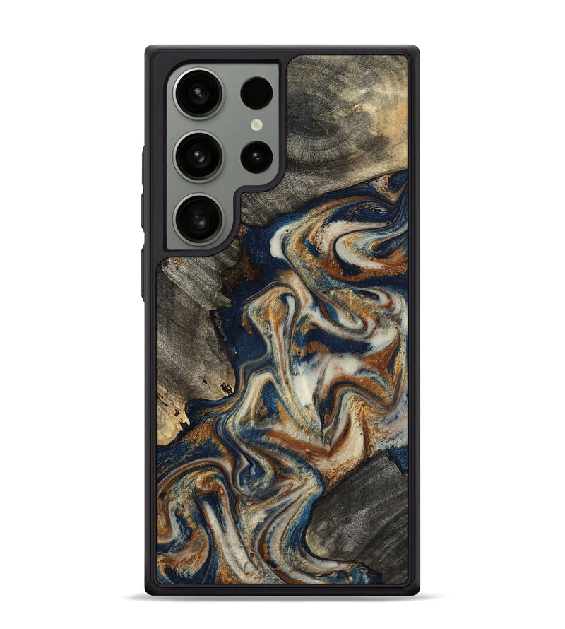 Galaxy S24 Ultra Wood Phone Case - Walter (Teal & Gold, 798672)