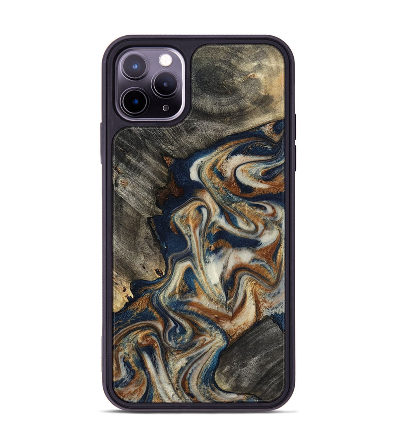 iPhone 11 Pro Max Wood Phone Case - Walter (Teal & Gold, 798672)