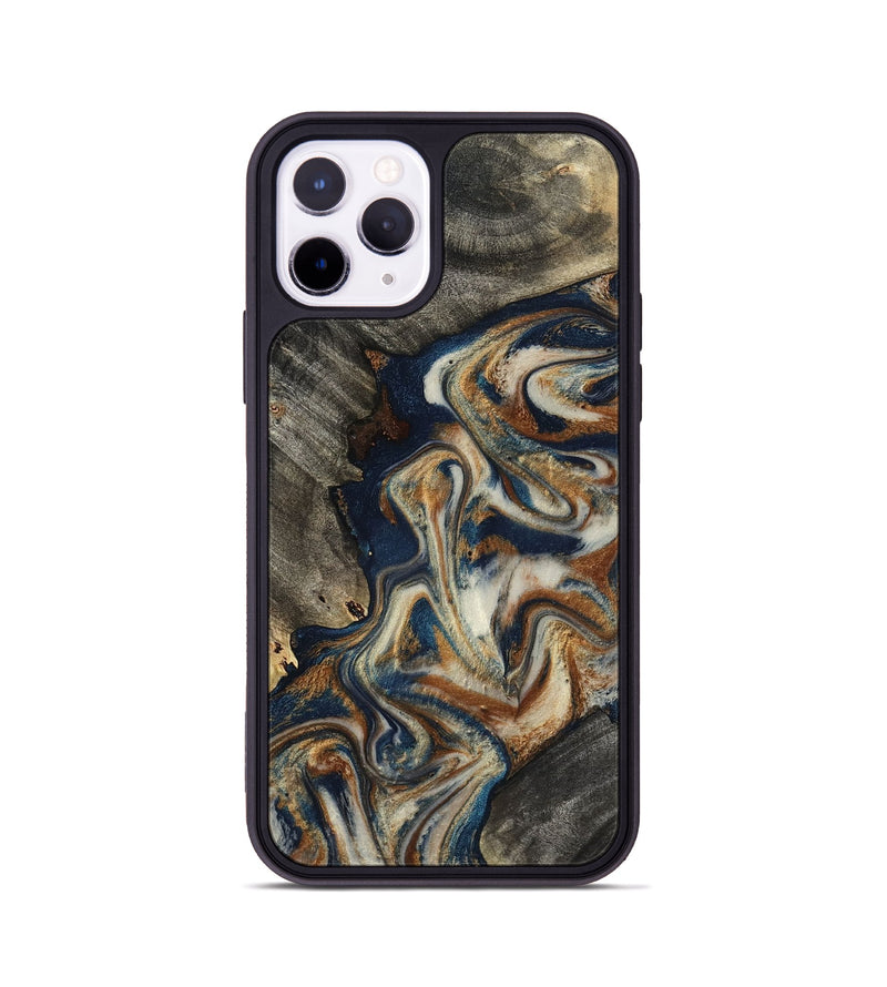 iPhone 11 Pro Wood Phone Case - Walter (Teal & Gold, 798672)