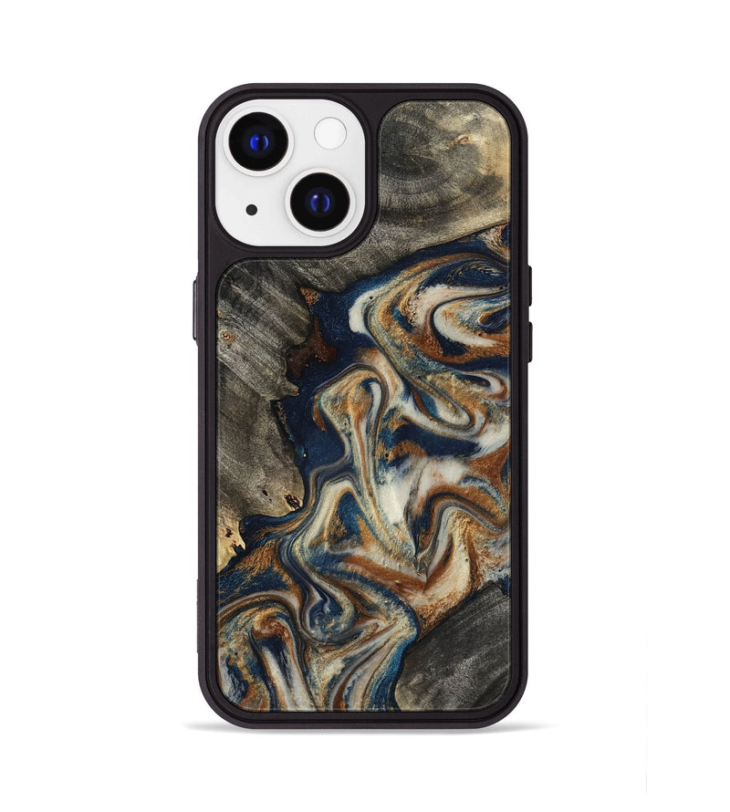 iPhone 13 Wood Phone Case - Walter (Teal & Gold, 798672)