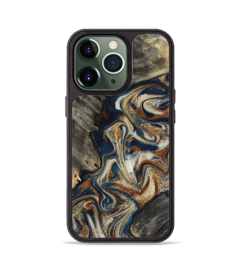 iPhone 13 Pro Wood Phone Case - Walter (Teal & Gold, 798672)
