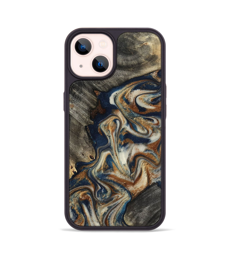 iPhone 14 Wood Phone Case - Walter (Teal & Gold, 798672)