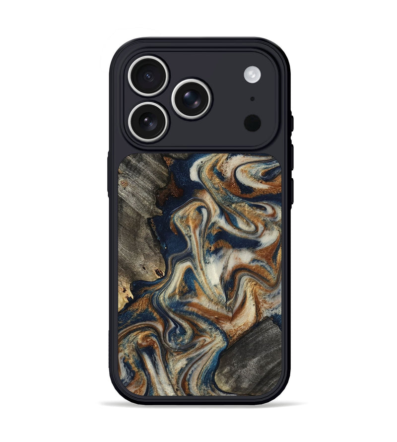iPhone 17 Pro Wood Phone Case - Walter (Teal & Gold, 798672)