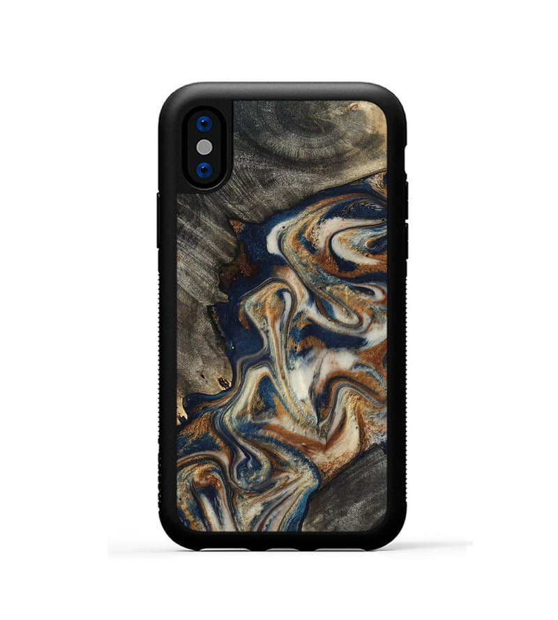 iPhone Xs Wood Phone Case - Walter (Teal & Gold, 798672)