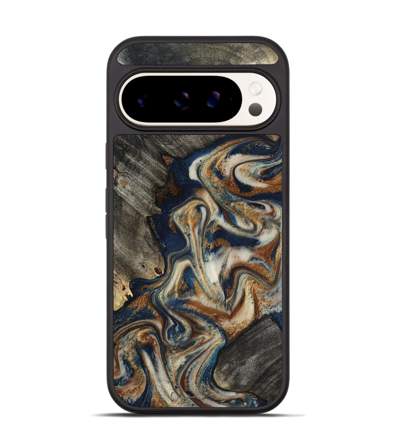 Pixel 9 Pro Wood Phone Case - Walter (Teal & Gold, 798672)
