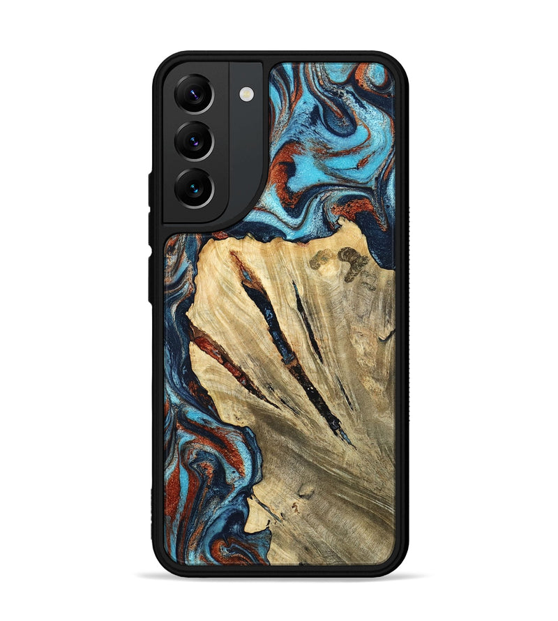 Galaxy S22 Plus Wood Phone Case - Halley (Teal & Gold, 798674)