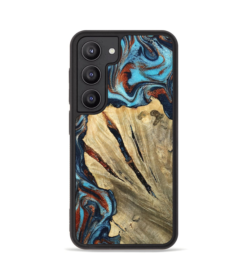 Galaxy S23 Wood Phone Case - Halley (Teal & Gold, 798674)