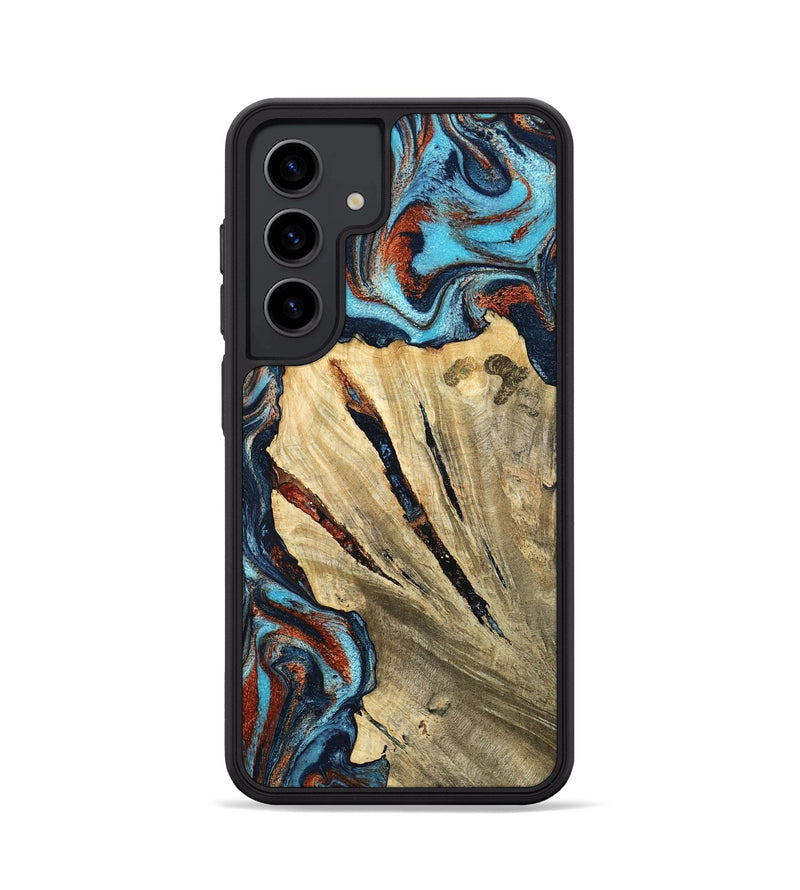 Galaxy S24 Wood Phone Case - Halley (Teal & Gold, 798674)