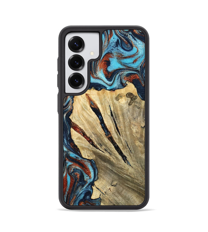 Galaxy S25 Wood Phone Case - Halley (Teal & Gold, 798674)