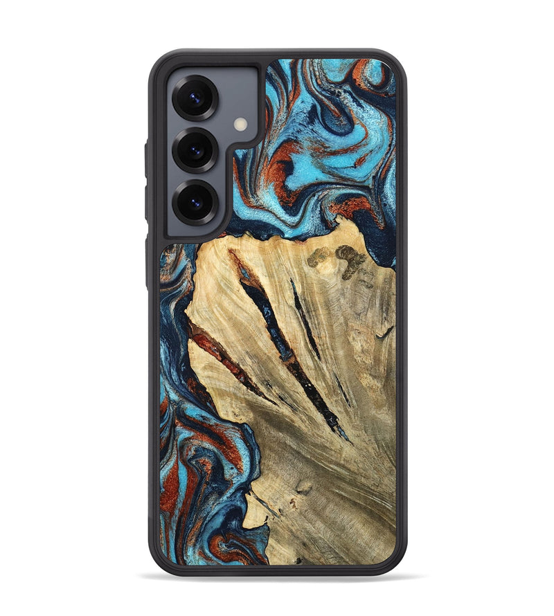 Galaxy S25 Plus Wood Phone Case - Halley (Teal & Gold, 798674)