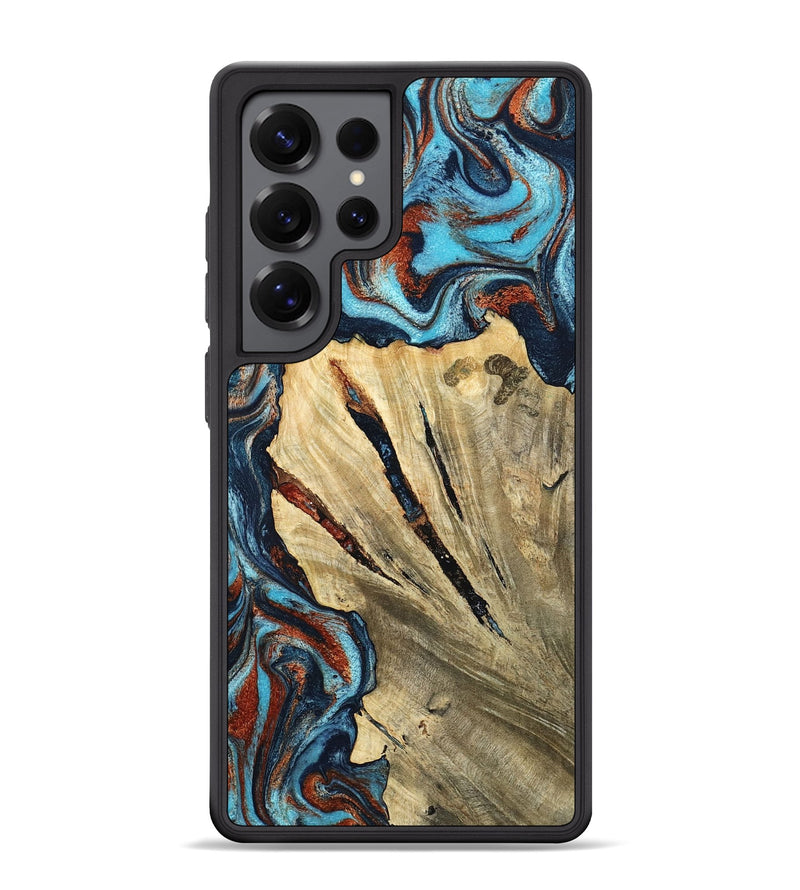 Galaxy S25 Ultra Wood Phone Case - Halley (Teal & Gold, 798674)