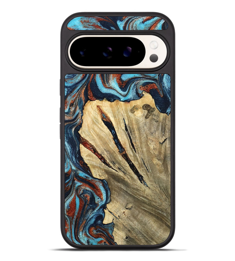 Pixel 9 Pro XL Wood Phone Case - Halley (Teal & Gold, 798674)