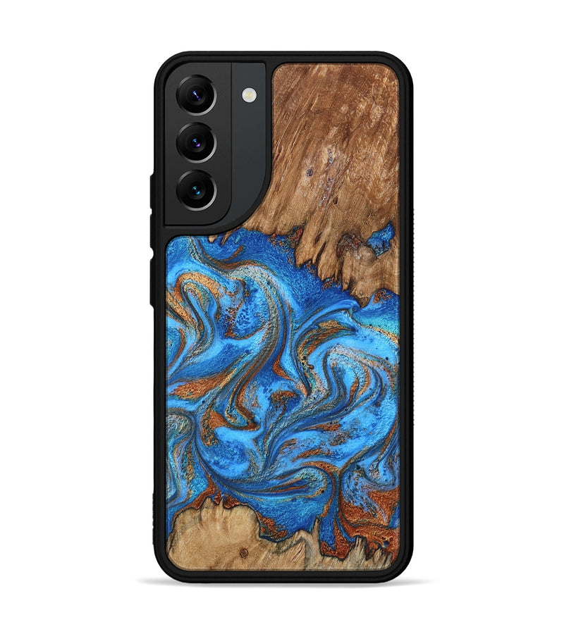 Galaxy S22 Plus Wood Phone Case - Aziel (Teal & Gold, 798675)