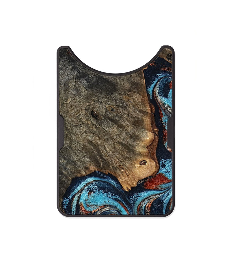 Alloy Wood Wallet - Rhoda (Teal & Gold, 798676)