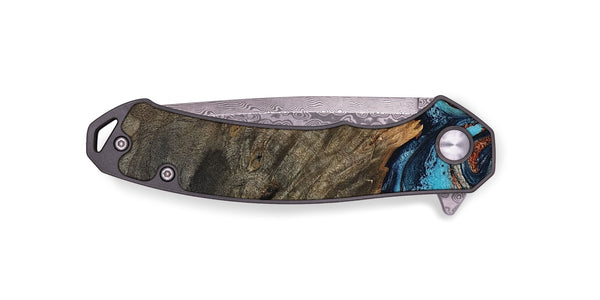 EDC Wood Pocket Knife - Rhoda (Teal & Gold, 798676)