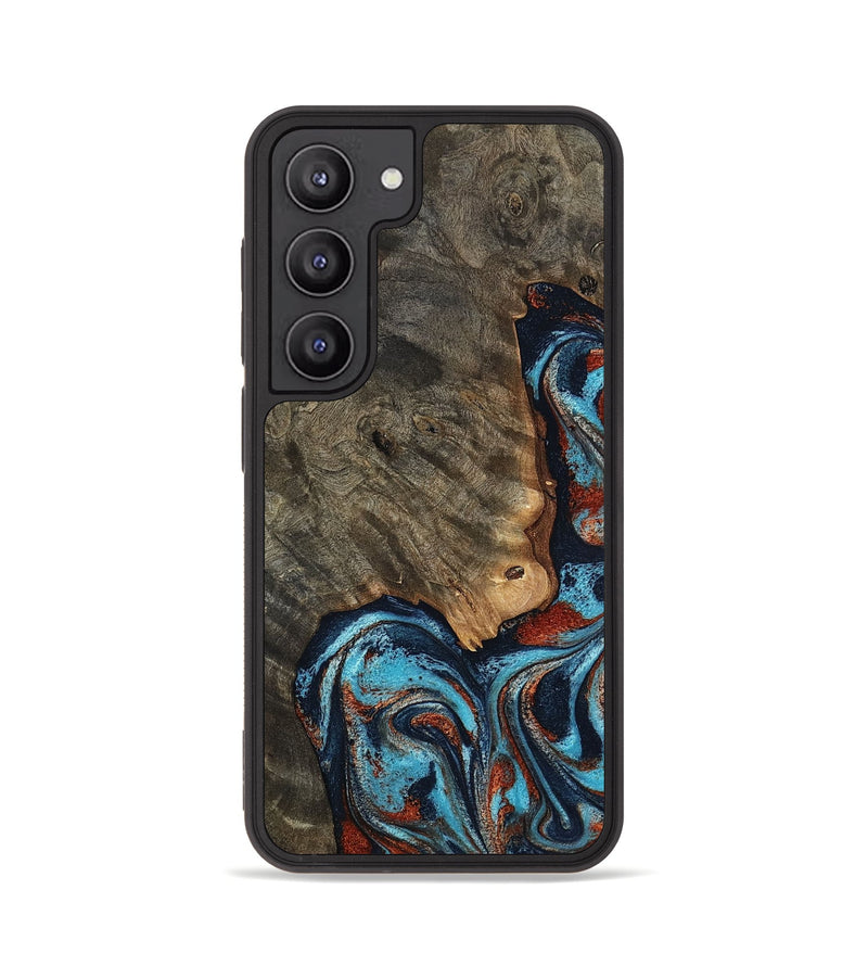 Galaxy S23 Wood Phone Case - Rhoda (Teal & Gold, 798676)