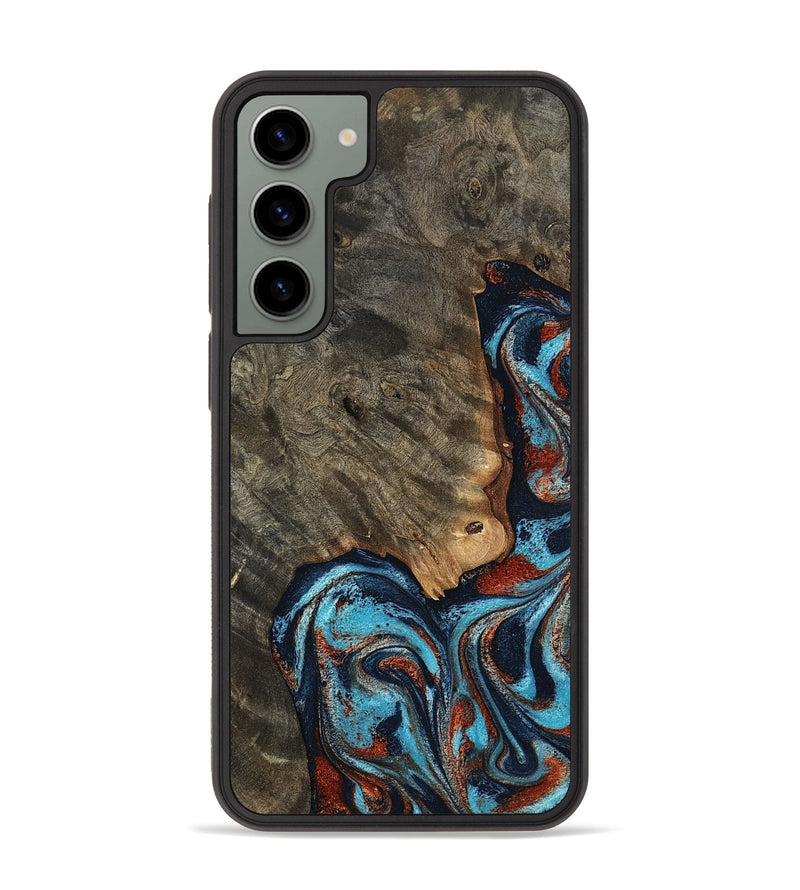 Galaxy S23 Plus Wood Phone Case - Rhoda (Teal & Gold, 798676)