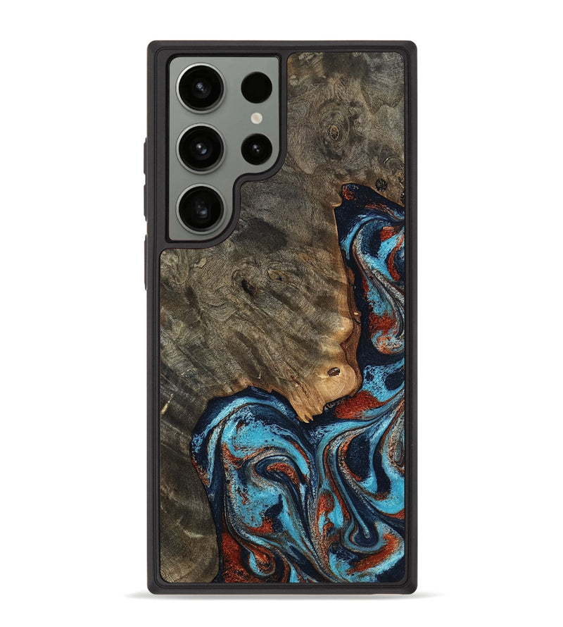 Galaxy S23 Ultra Wood Phone Case - Rhoda (Teal & Gold, 798676)