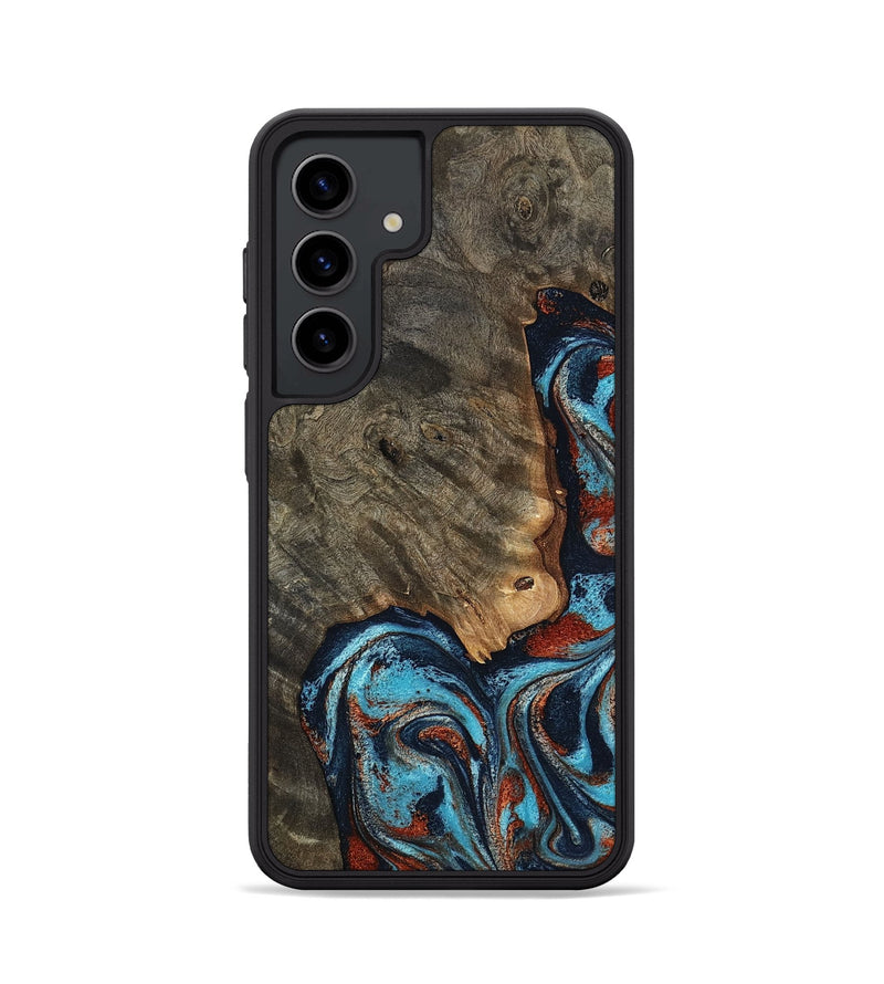 Galaxy S24 Wood Phone Case - Rhoda (Teal & Gold, 798676)