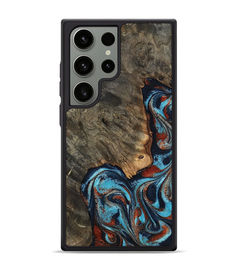 Galaxy S24 Ultra Wood Phone Case - Rhoda (Teal & Gold, 798676)