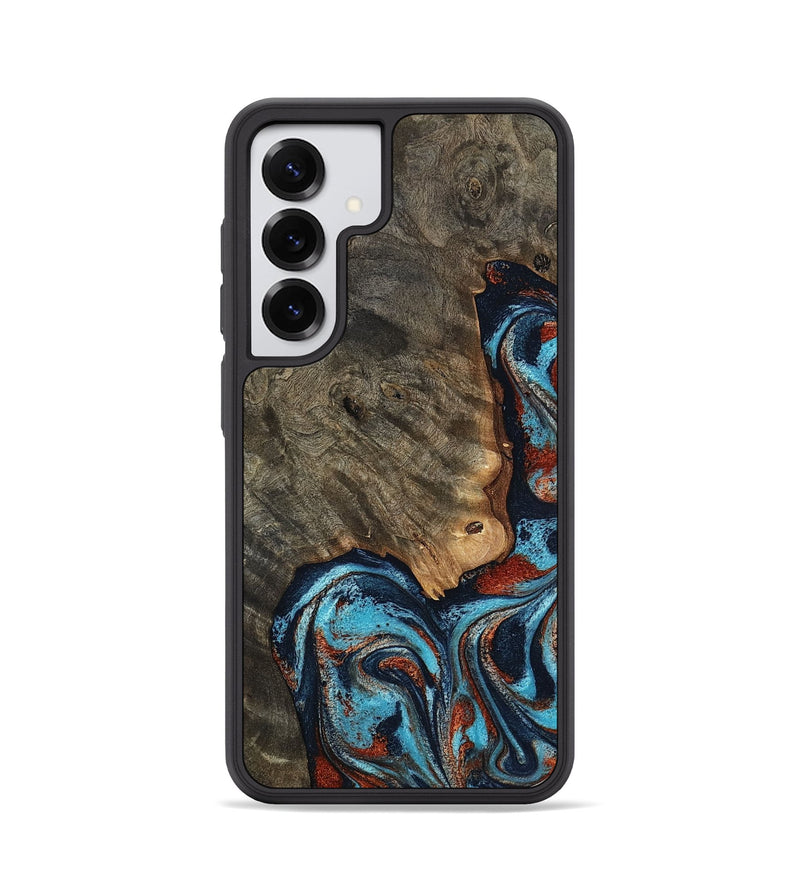 Galaxy S25 Wood Phone Case - Rhoda (Teal & Gold, 798676)