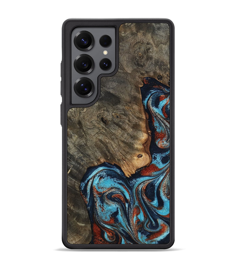 Galaxy S25 Ultra Wood Phone Case - Rhoda (Teal & Gold, 798676)