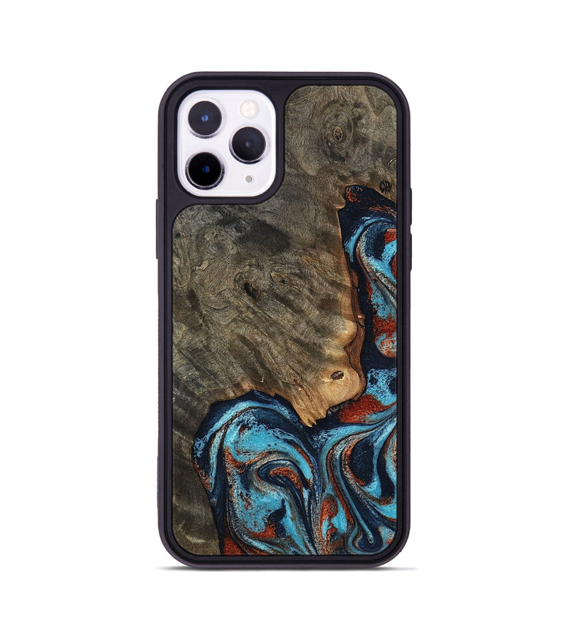 iPhone 11 Pro Wood Phone Case - Rhoda (Teal & Gold, 798676)