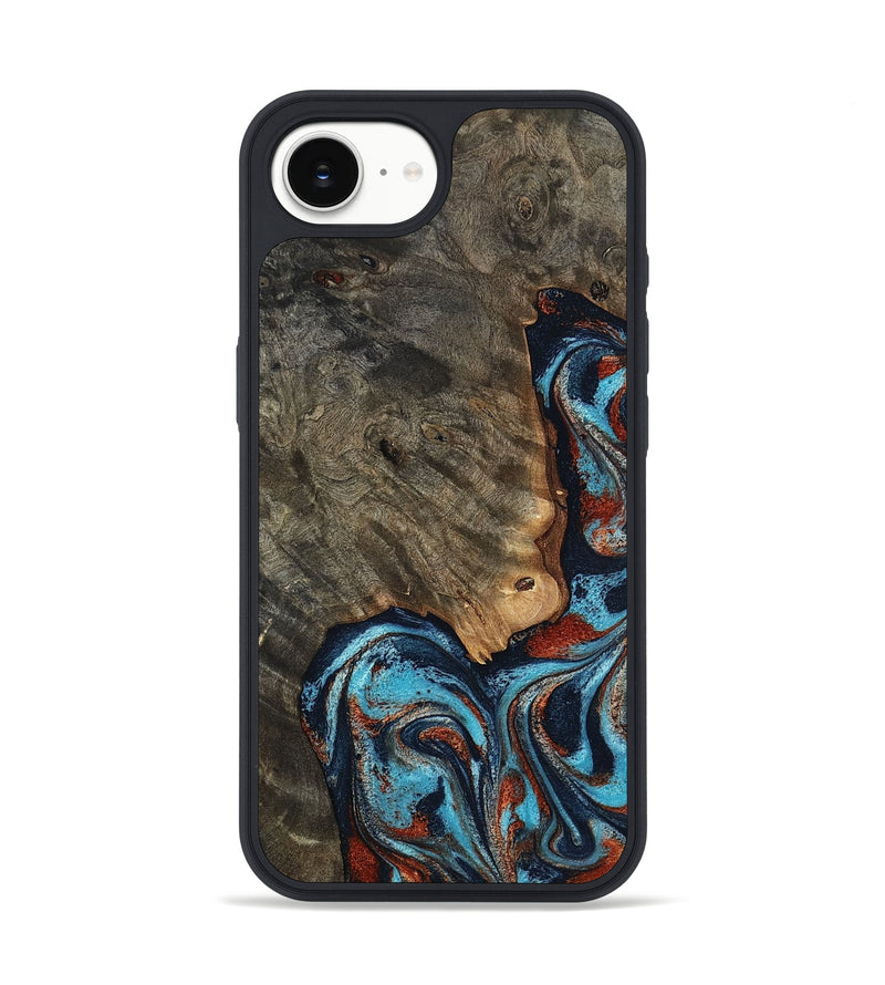 iPhone 16e Wood Phone Case - Rhoda (Teal & Gold, 798676)