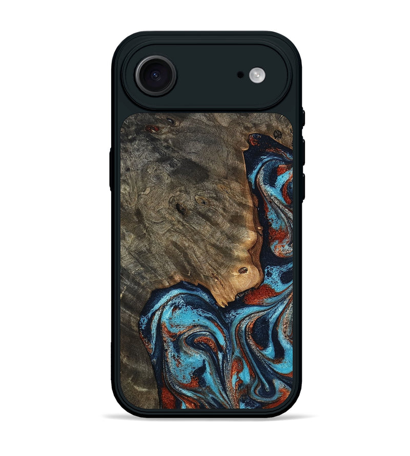 iPhone 17 Air Wood Phone Case - Rhoda (Teal & Gold, 798676)