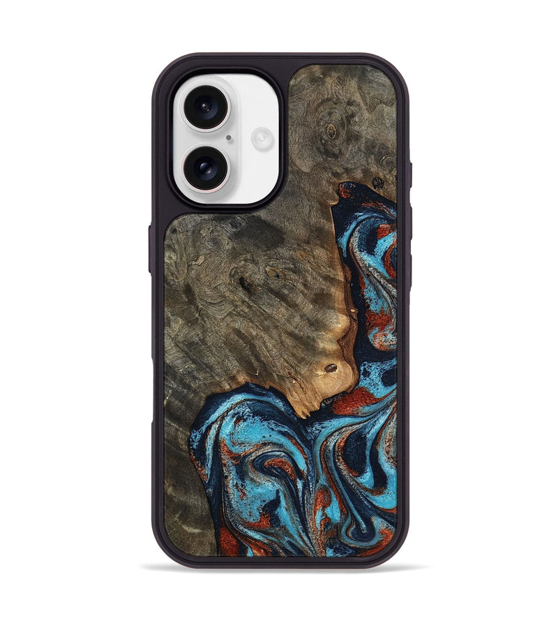iPhone 17 Wood Phone Case - Rhoda (Teal & Gold, 798676)