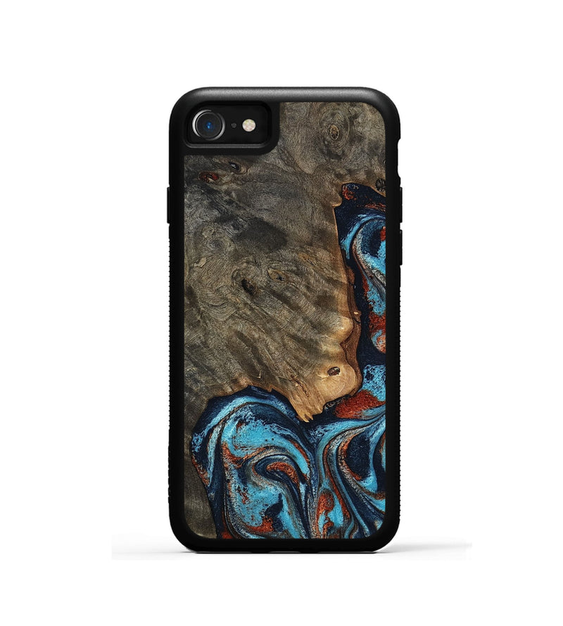 iPhone SE Wood Phone Case - Rhoda (Teal & Gold, 798676)