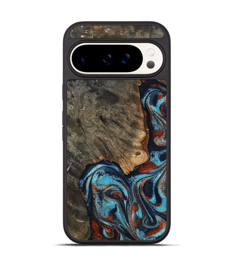Pixel 9 Pro Wood Phone Case - Rhoda (Teal & Gold, 798676)