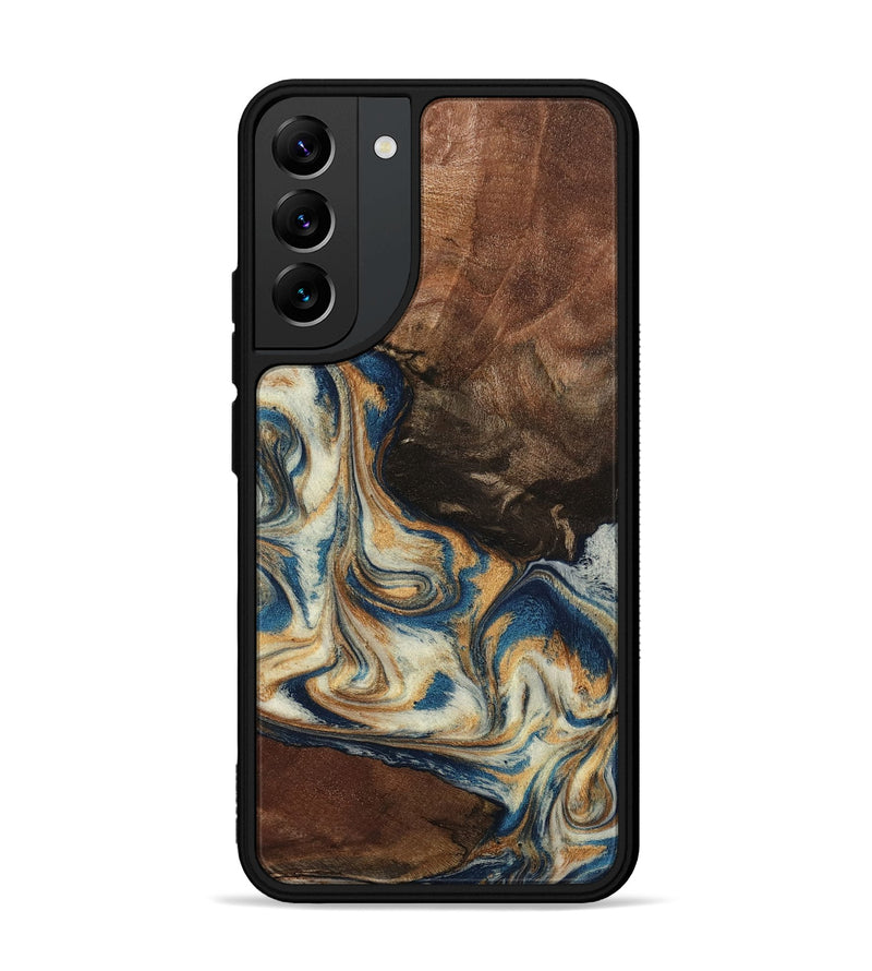 Galaxy S22 Plus Wood Phone Case - Adison (Teal & Gold, 798677)