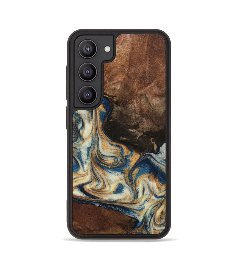 Galaxy S23 Wood Phone Case - Adison (Teal & Gold, 798677)