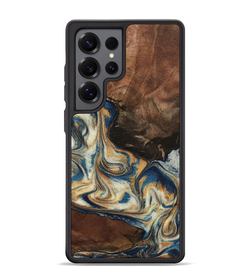 Galaxy S25 Ultra Wood Phone Case - Adison (Teal & Gold, 798677)