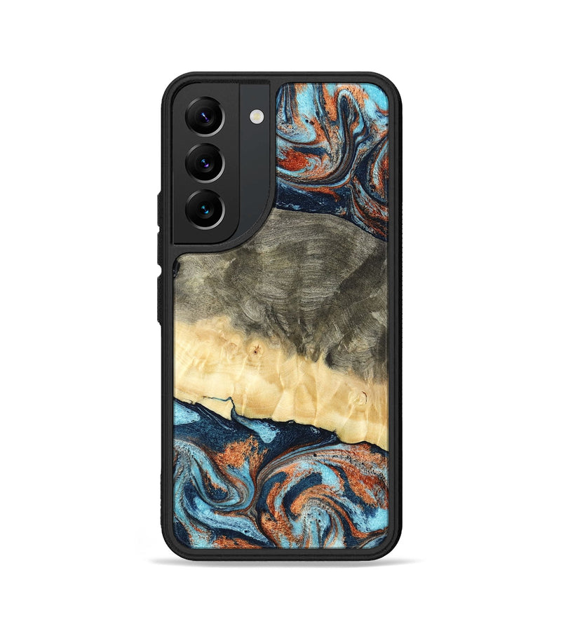 Galaxy S22 Wood Phone Case - Juliet (Teal & Gold, 798678)