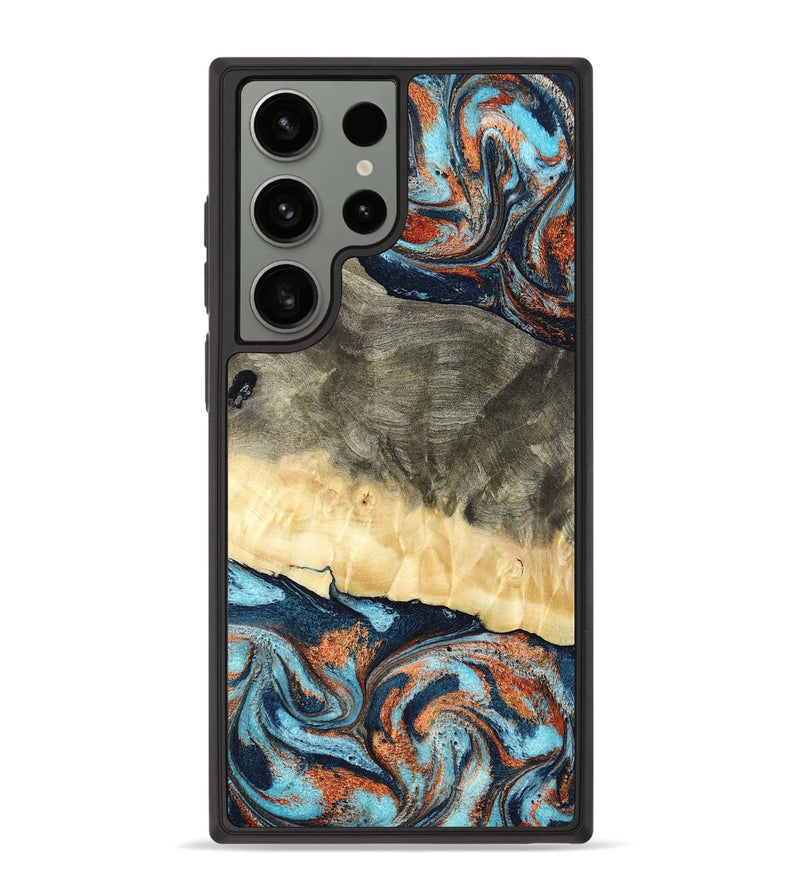 Galaxy S23 Ultra Wood Phone Case - Juliet (Teal & Gold, 798678)