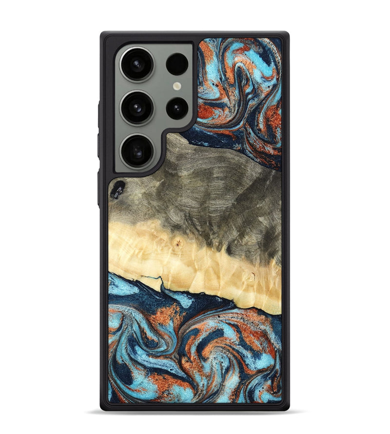 Galaxy S24 Ultra Wood Phone Case - Juliet (Teal & Gold, 798678)