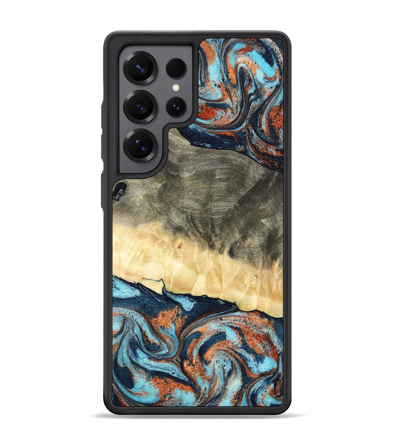 Galaxy S25 Ultra Wood Phone Case - Juliet (Teal & Gold, 798678)
