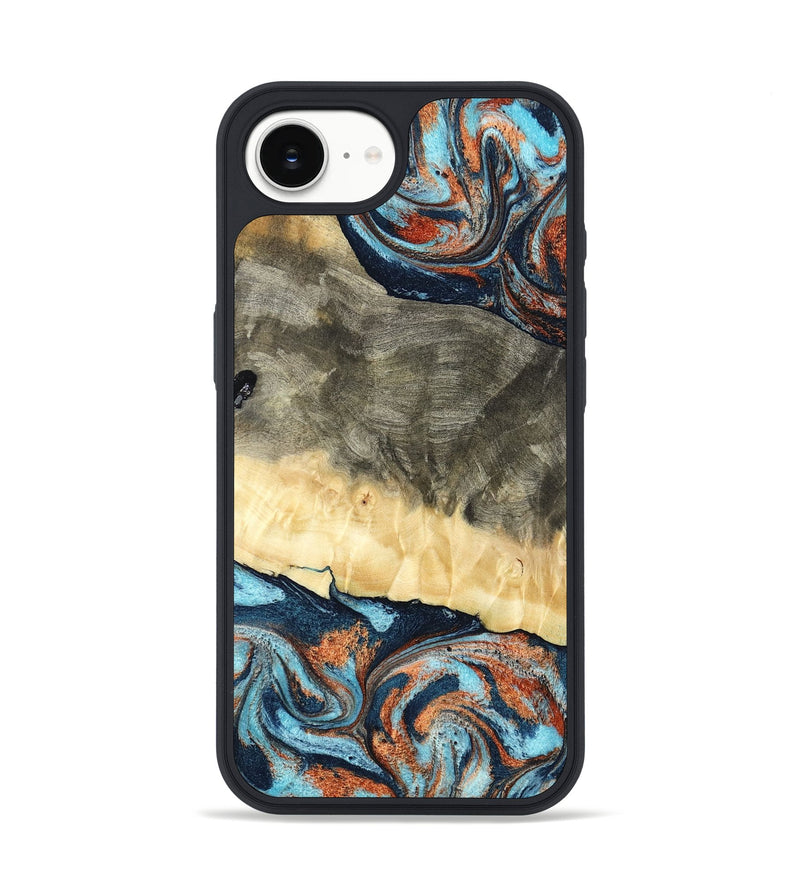 iPhone 16e Wood Phone Case - Juliet (Teal & Gold, 798678)