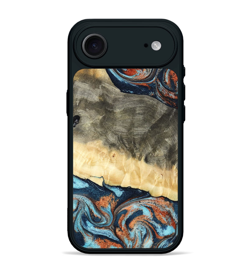 iPhone 17 Air Wood Phone Case - Juliet (Teal & Gold, 798678)