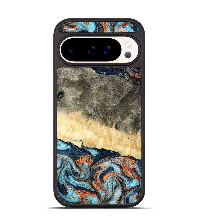 Pixel 9 Pro Wood Phone Case - Juliet (Teal & Gold, 798678)