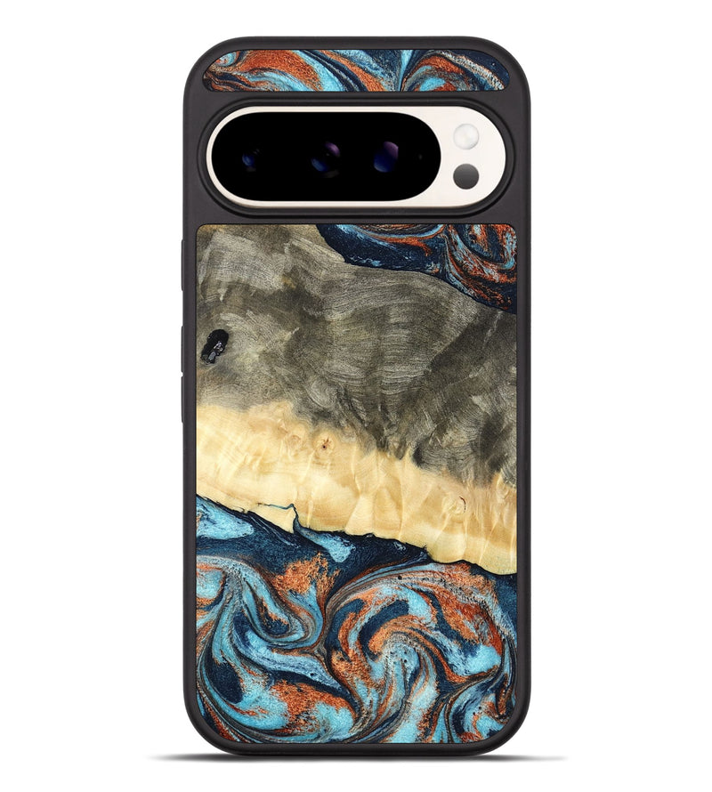 Pixel 9 Pro XL Wood Phone Case - Juliet (Teal & Gold, 798678)