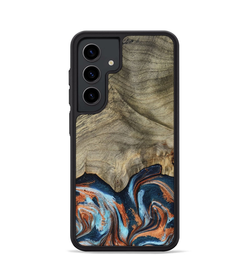 Galaxy S24 Wood Phone Case - Brown (Teal & Gold, 798679)