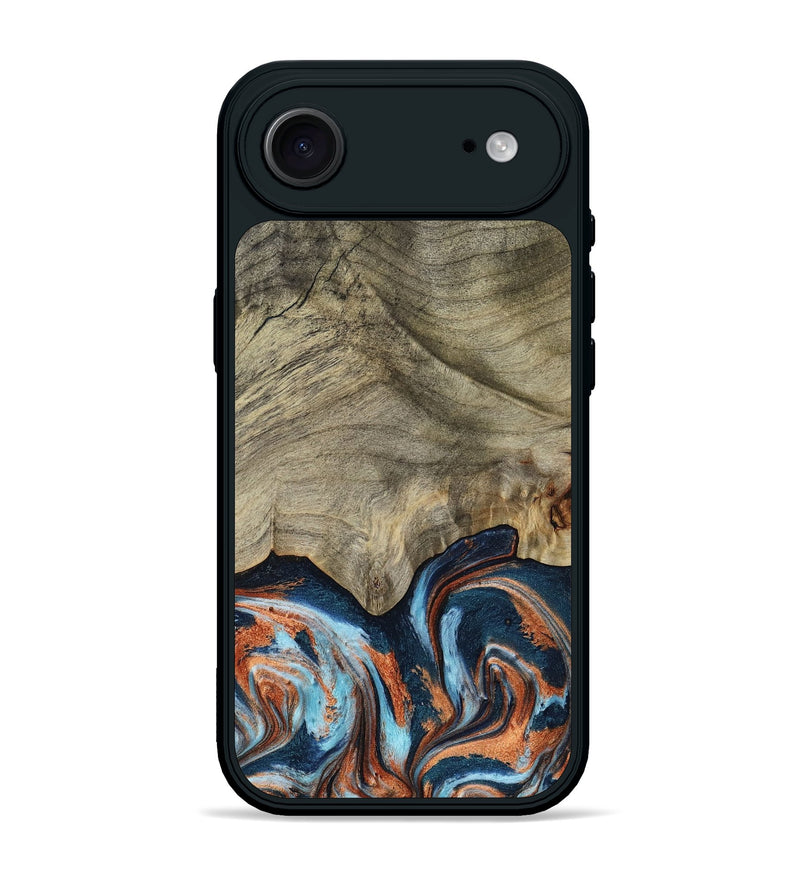 iPhone 17 Air Wood Phone Case - Brown (Teal & Gold, 798679)