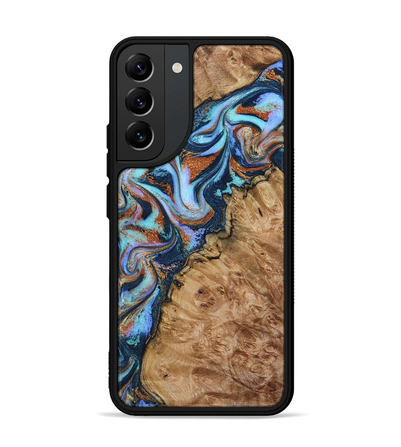 Galaxy S22 Plus Wood Phone Case - Analia (Teal & Gold, 798680)
