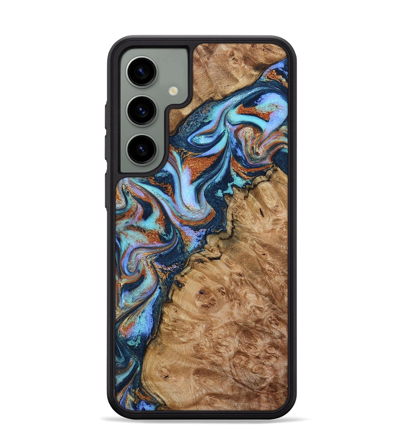 Galaxy S24 Plus Wood Phone Case - Analia (Teal & Gold, 798680)